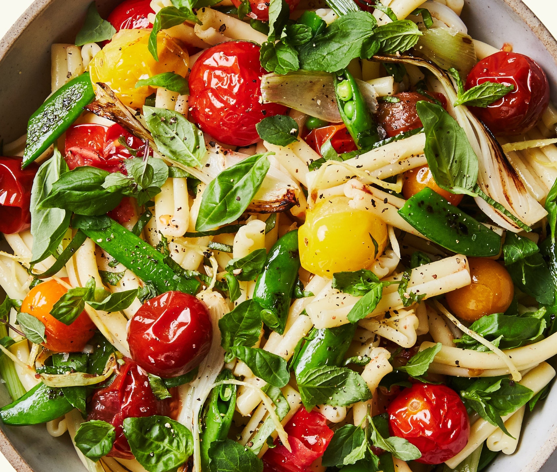 Image of Pasta Salad with Spring Vegetables and Tomatoes